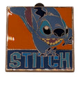 Disney Pin Back Button Stitch Square Orange Background 2012