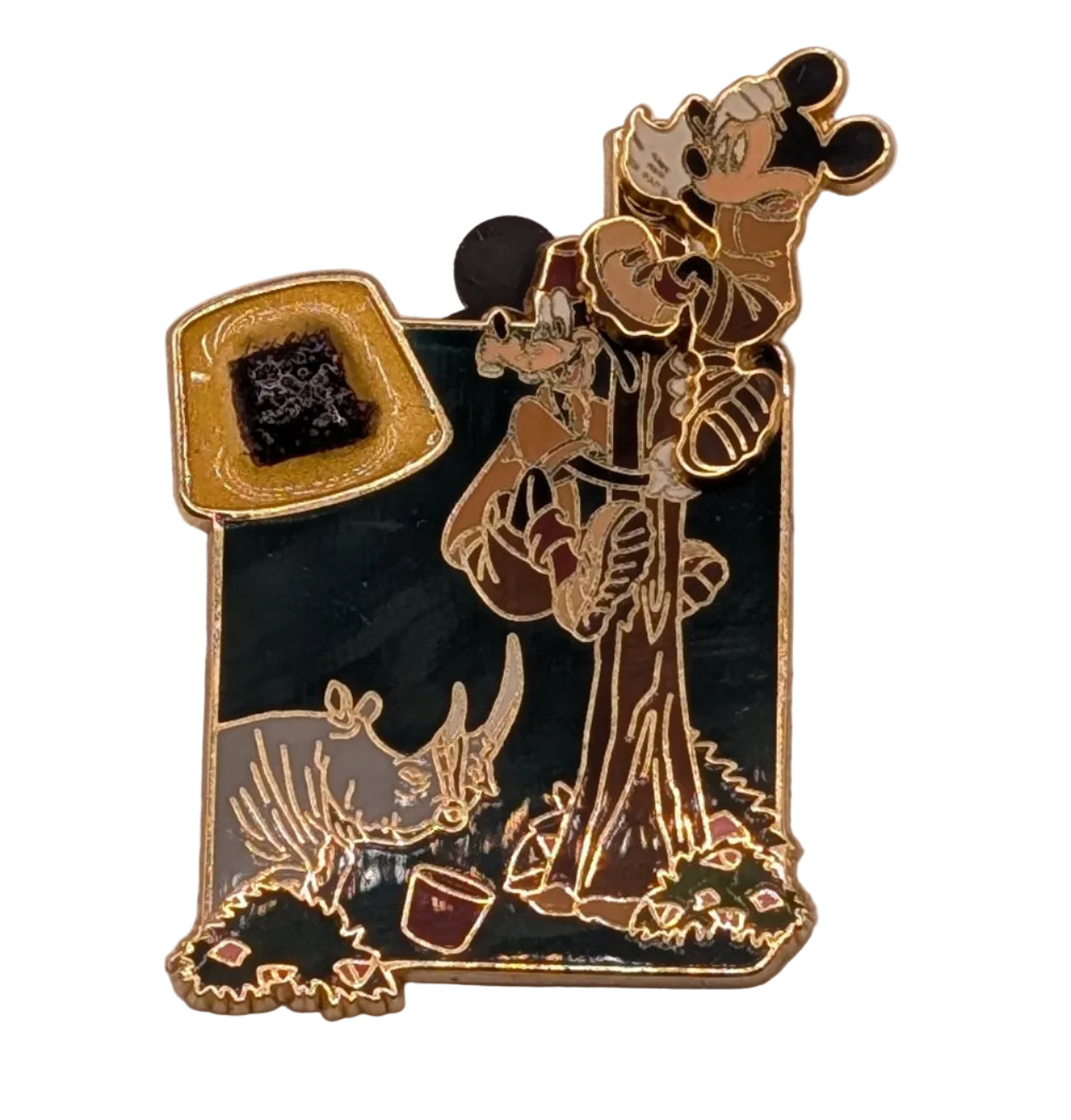 LE Piece of Disney History Pin Jungle Cruise Mickey Mouse Goofy Totem Pole Rhino