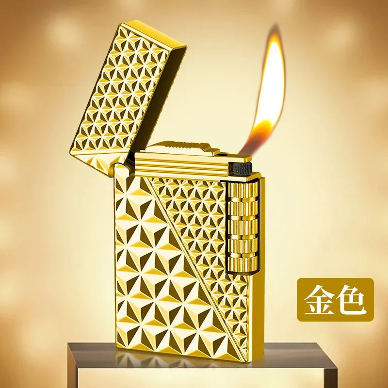 Windproof Waterproof Metal Lighter Electroplated Dragon Embossed Pattern Red Fire Direct Cigar Lighter Men Smoke Accesoires