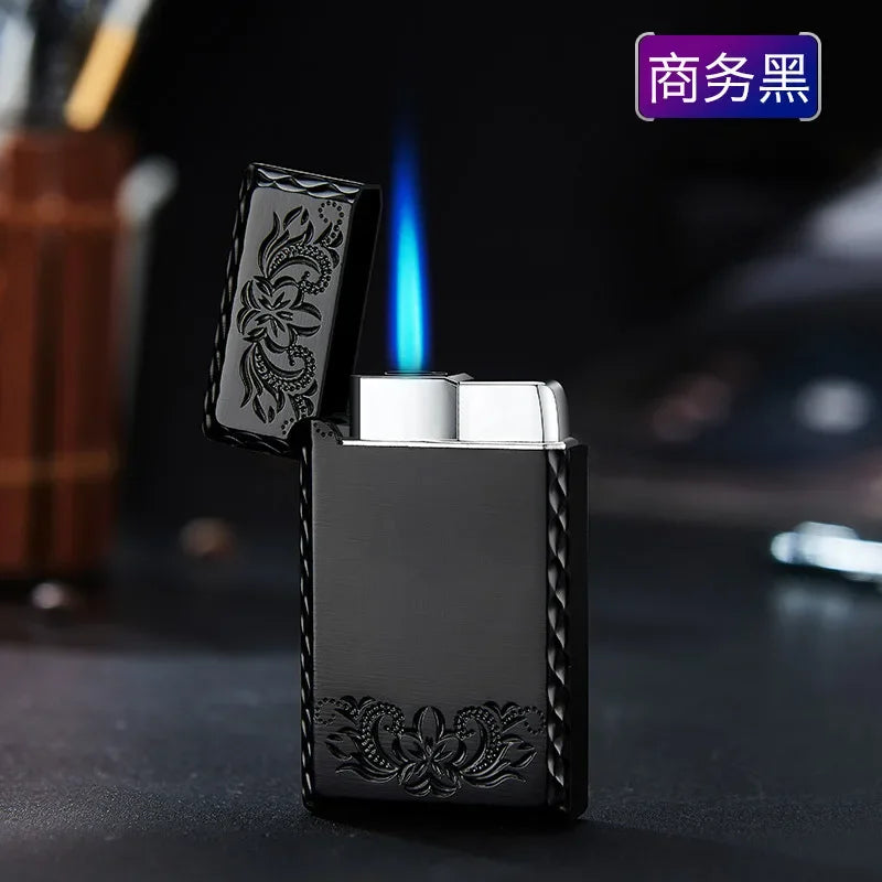 Windproof Waterproof Metal Lighter Electroplated Dragon Embossed Pattern Red Fire Direct Cigar Lighter Men Smoke Accesoires