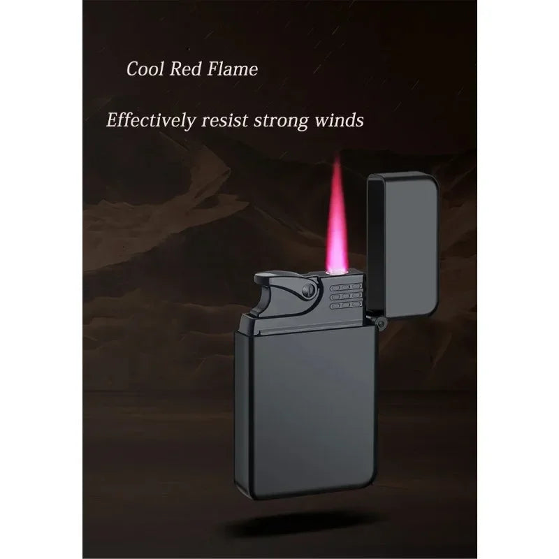 Windproof Waterproof Metal Lighter Electroplated Dragon Embossed Pattern Red Fire Direct Cigar Lighter Men Smoke Accesoires
