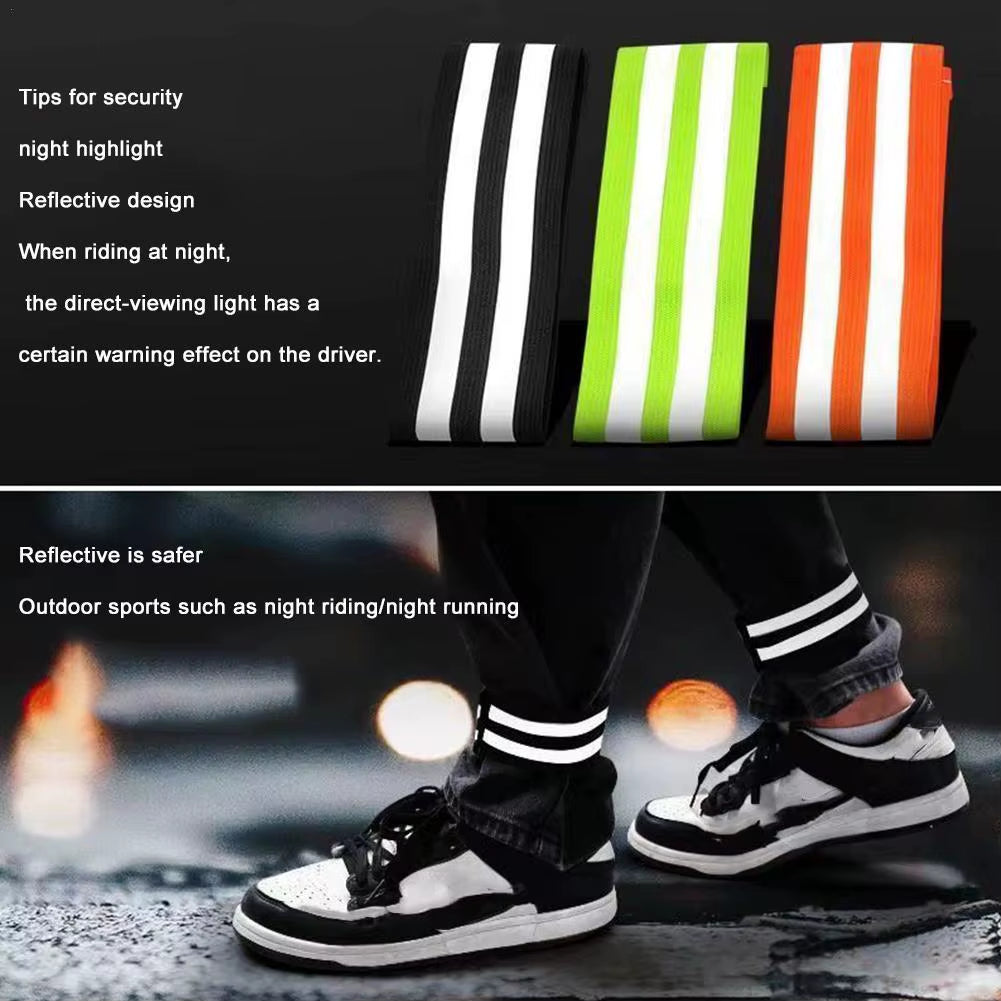 High-Visibility Reflective Trouser Clips (2 Pcs) – Adjustable Bike Leg Bands for Commuting