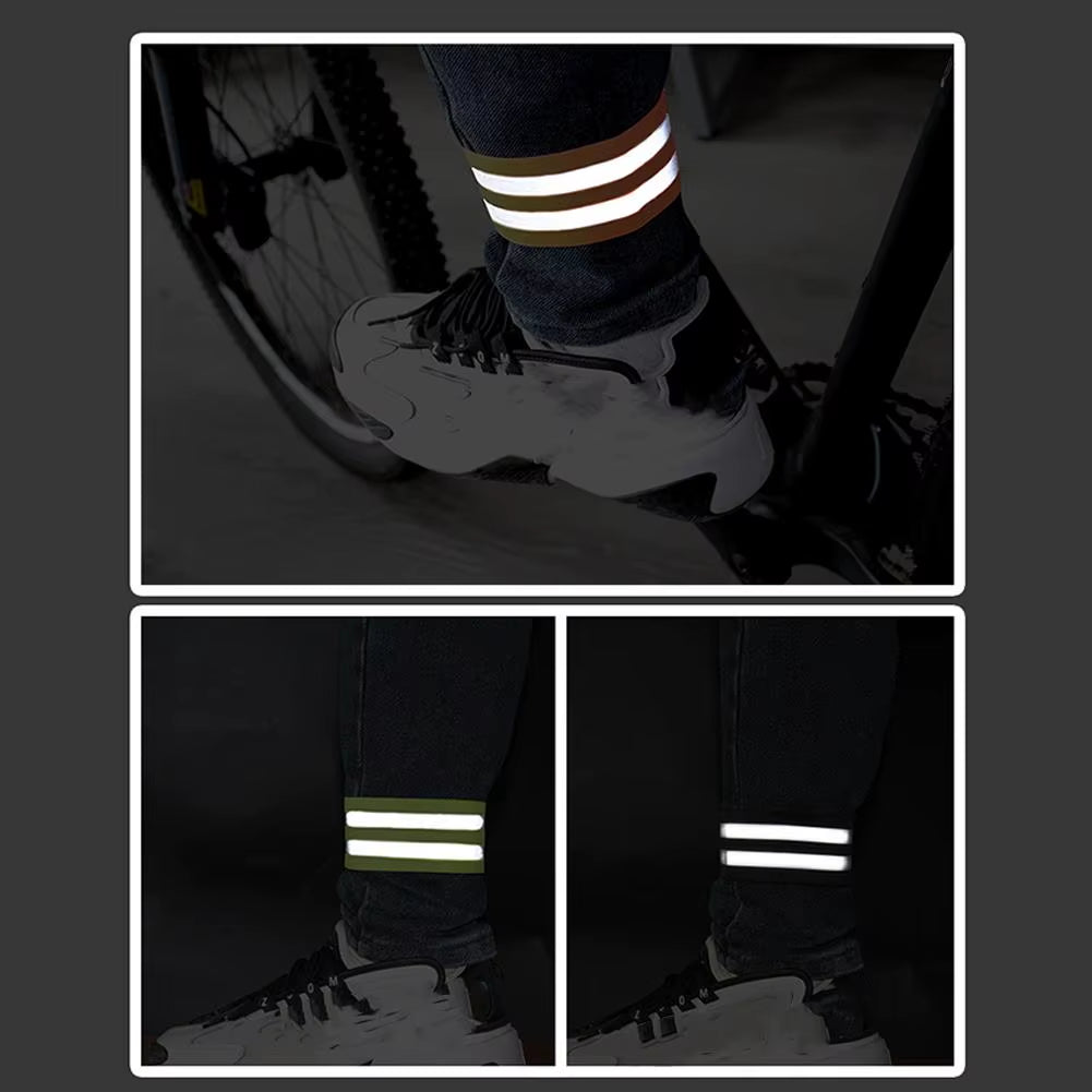 High-Visibility Reflective Trouser Clips (2 Pcs) – Adjustable Bike Leg Bands for Commuting